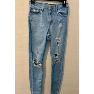 Levi’s 720 High Rise Super Skinny Jeans Women’s 27 Light Wash Distressed Denim